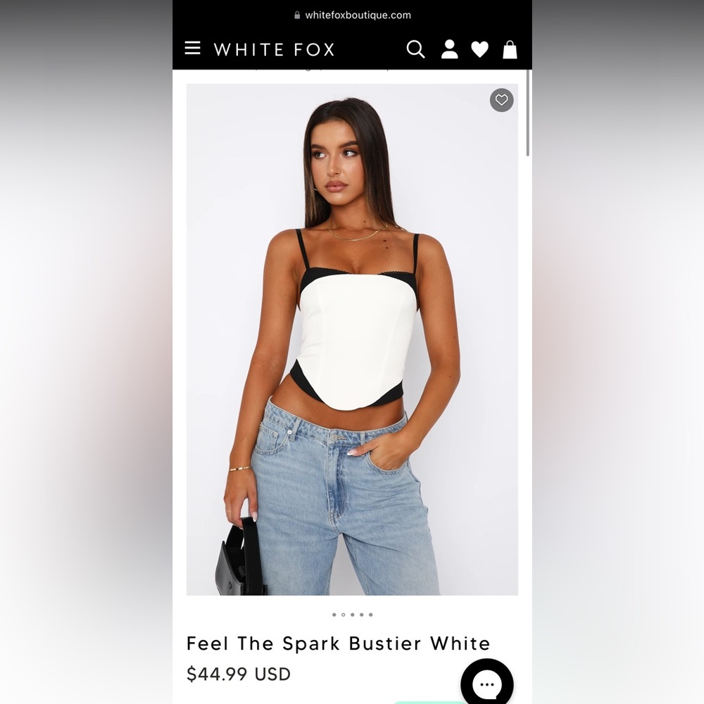 NWT White Fox Feel the Spark Bustier Size L